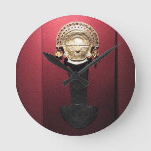 Horloge Ronde Couteau cérémonieux d'or d'Inca (Tumi), Lima,