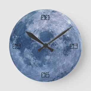 Horloge Ronde Couverture bleue drôle de nuit de l'espace de