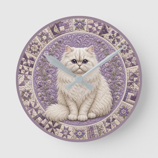 Horloge Ronde Couverture de chat persan  (Recto)