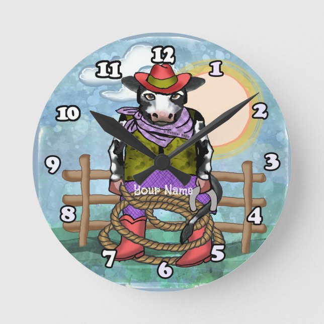 Horloge Ronde Cow Poke (Recto)