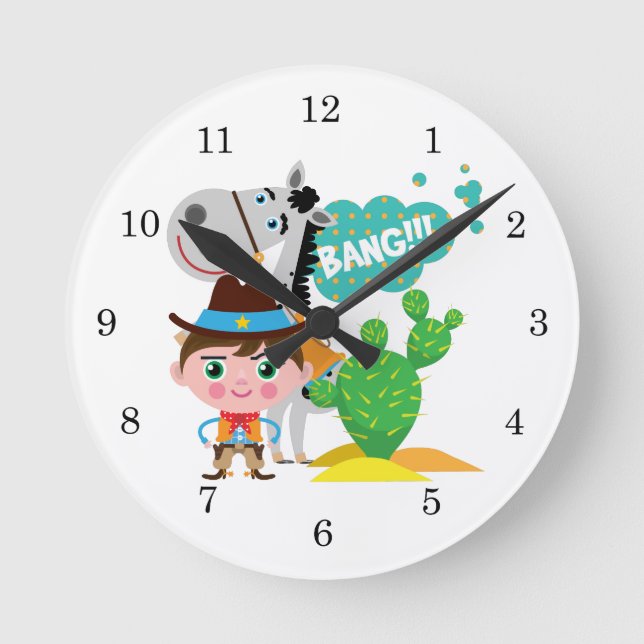 Horloge Ronde Cowboy et cheval (Recto)