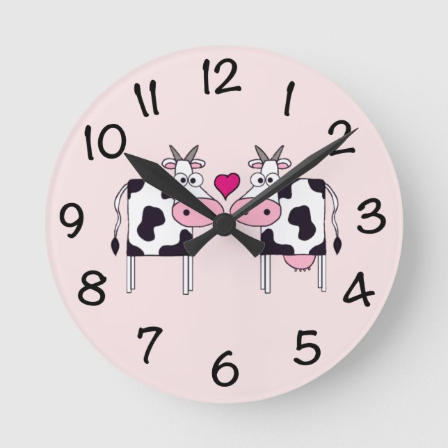 Horloge Ronde Cows in Love (Recto)