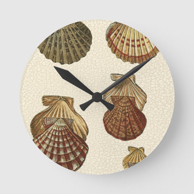 Horloge Ronde Crackled Antique Shells (Recto)