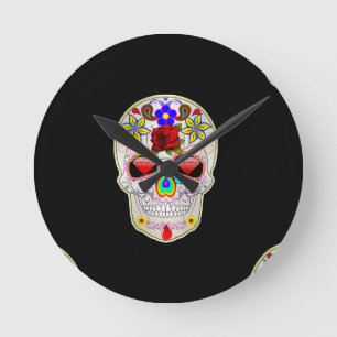 Horloge Ronde crâne à sucre