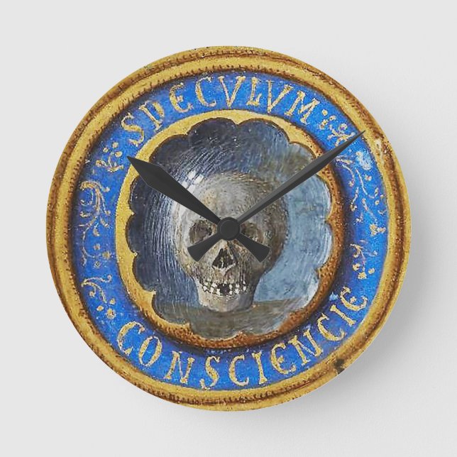 Horloge Ronde Crâne de manuscrit médiéval tardif (Recto)