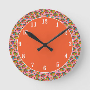 Horloge Ronde Crâne de sucre Catrina