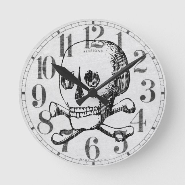 Horloge Ronde Crâne et os croisés (Recto)