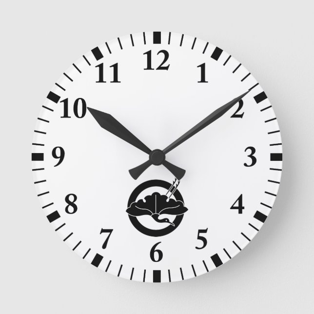 Horloge Ronde Crane-shaped ginkgo leaf on a circle (Recto)