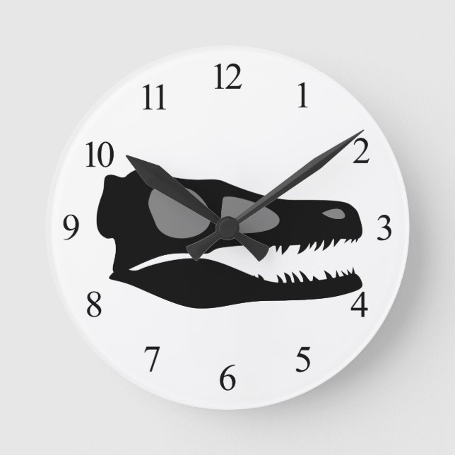 Horloge Ronde Crâne Velociraptor (Recto)