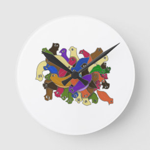Horloge Ronde Crazy Cross Eyed Planarian Worms Design 2