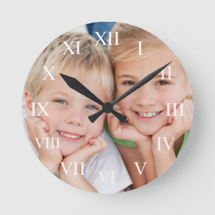 Horloge Ronde Create Your Custom Photo Moderne Elegant