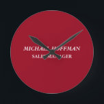 Horloge Ronde Creative Carmine rouge minimaliste classique itali<br><div class="desc">Ce modèle peut être customisé pour répondre à tous les besoins personnels.</div>