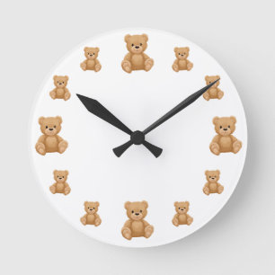 Horloge Ronde Crèche - Ours,