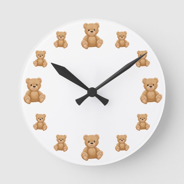 Horloge Ronde Crèche - Ours, (Recto)