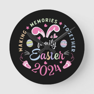Horloge Ronde Créer des souvenirs ensemble Pâques famille 2024