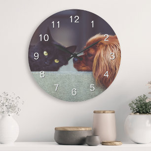 Horloge Ronde Créez votre animal de compagnie personnalisé Photo