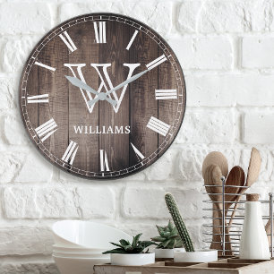 Horloge Ronde Créez votre Monogramme personnalisé Agritourisme r