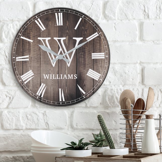 Horloge Ronde Créez votre Monogramme personnalisé Agritourisme r (Créateur téléchargé)