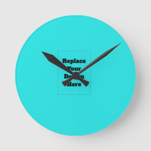 Horloge Ronde Créez votre propre cyan
