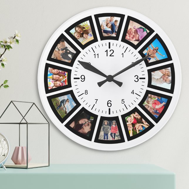Horloge Ronde Créez votre propre famille de collage photo person (Créateur téléchargé)