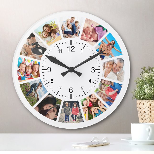 Horloge Ronde Créez votre propre famille de collage photo person (Créateur téléchargé)