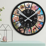 Horloge Ronde Créez votre propre famille de collage photo person<br><div class="desc">Créez votre propre horloge murale de collage photo personnalisée de 12 avec vos images personnalisées. Ajoutez vos photos, designs ou oeuvres d'art préférés pour créer quelque chose de vraiment unique. Pour modifier ce modèle de conception, cliquez sur "Modifier" et téléchargez votre propre image comme indiqué ci-dessus. Cliquez sur le bouton...</div>
