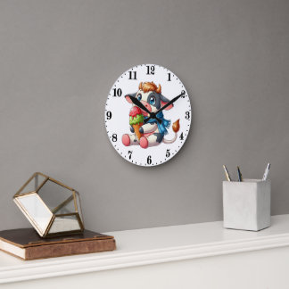Horloge Ronde Crème glacée à la vache mignonne