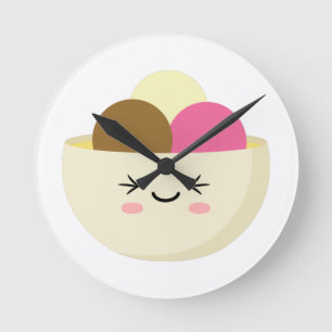 Horloge Ronde Crème glacée Kawaii