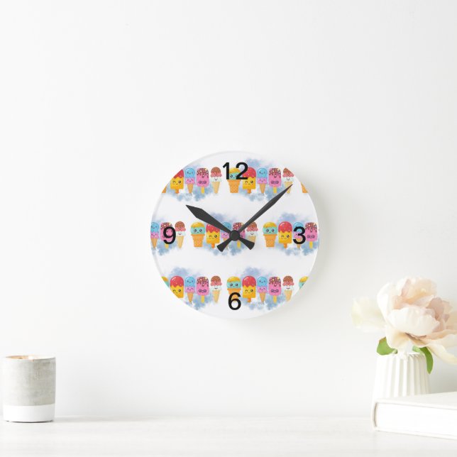 Horloge Ronde crème glglace (Maison)
