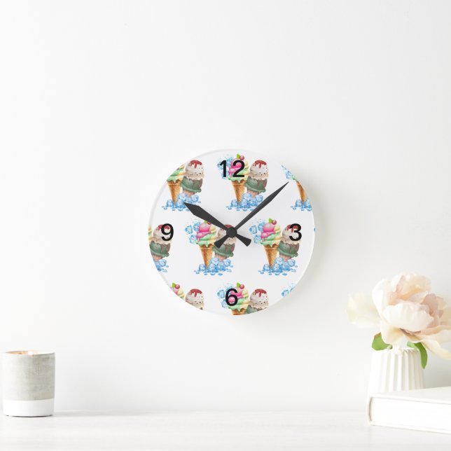Horloge Ronde crème glglace (Maison)
