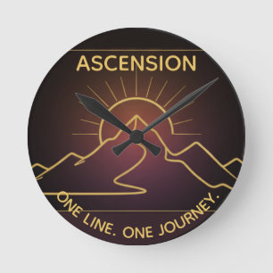 Horloge Ronde Crête de Montagne Minimaliste d'Un Seul Trait (SAN