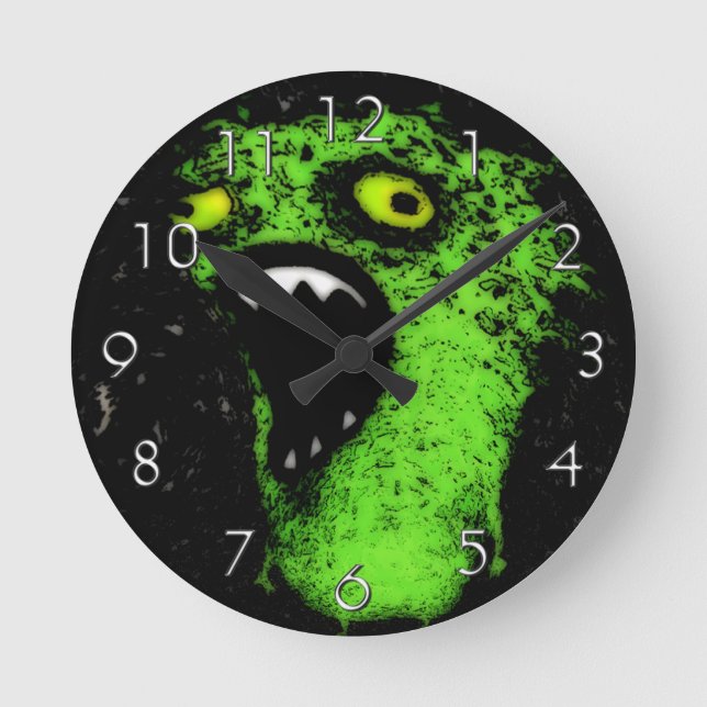 Horloge Ronde Cri perçant vert (Recto)