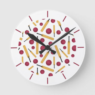 Horloge Ronde Cricket player bat and ball