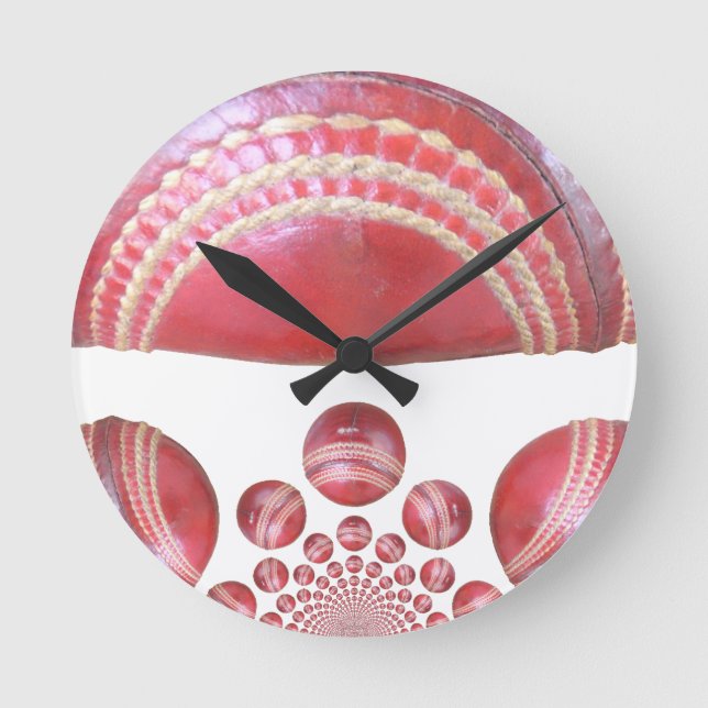 Horloge Ronde Crimson Spin - Une Belle Balle Rouge De Cricket Ar (Recto)