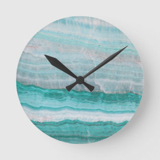 Horloge Ronde Cristal de quartz rayé d'Aqua