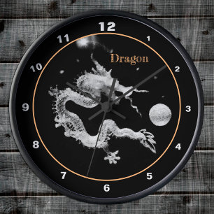 Horloge Ronde Cristal Dragon & Dragons Lore /Naissance du Dragon