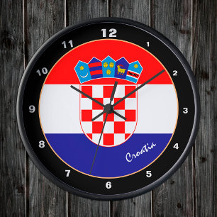 Horloge Ronde Croatian Flag & Croatia trendy fashion /design