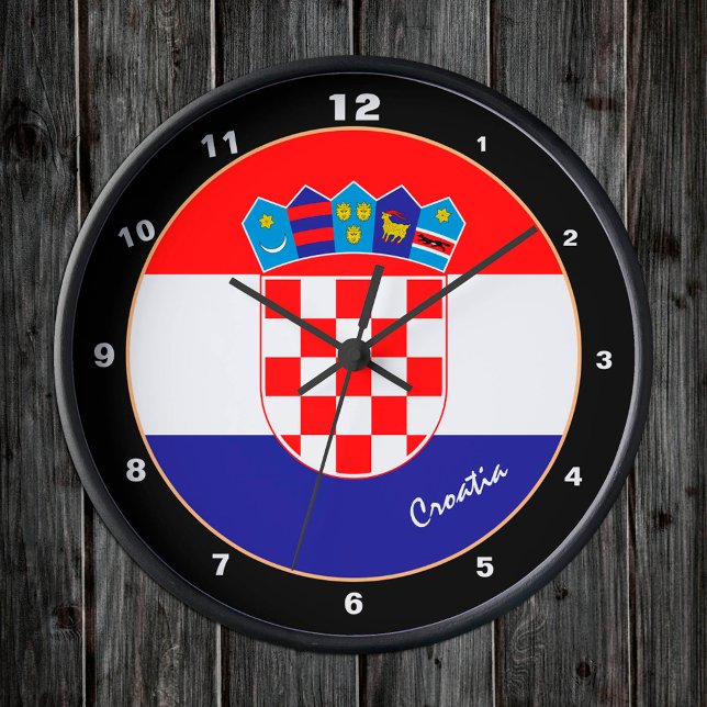 Horloge Ronde Croatian Flag & Croatia trendy fashion /design (Créateur téléchargé)
