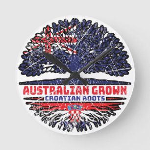 Horloge Ronde Croatie Australien Australie racine d'arbre croate