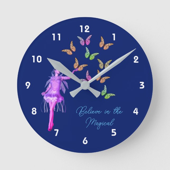 Horloge Ronde Croire les papillons Fairy Inspirational (Recto)