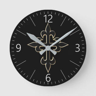 Horloge Ronde Croix chrétienne