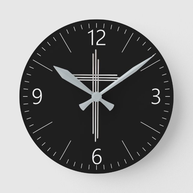 Horloge Ronde Croix chrétienne (Recto)