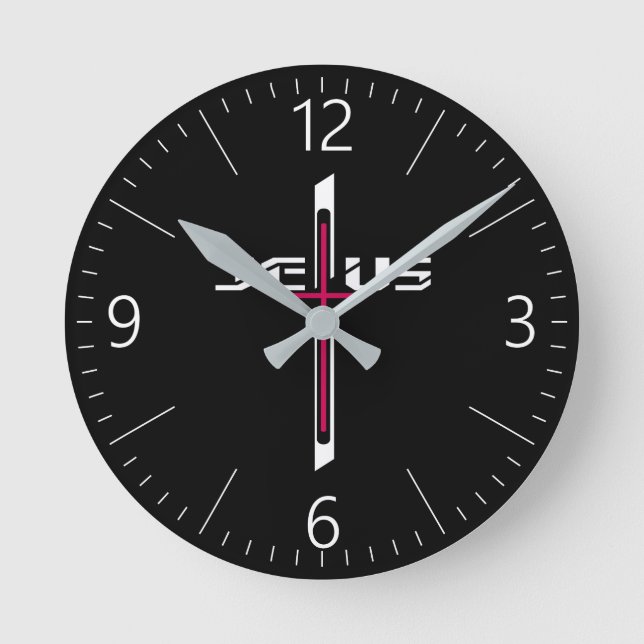 Horloge Ronde Croix chrétienne (Recto)