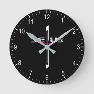 Horloge Ronde Croix chrétienne