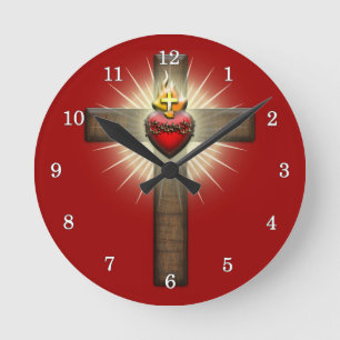 Horloge Ronde Croix du Sacré-Coeur de Jésus