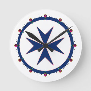 Horloge Ronde Croix octogonale BLUE CORSAIR STYLE