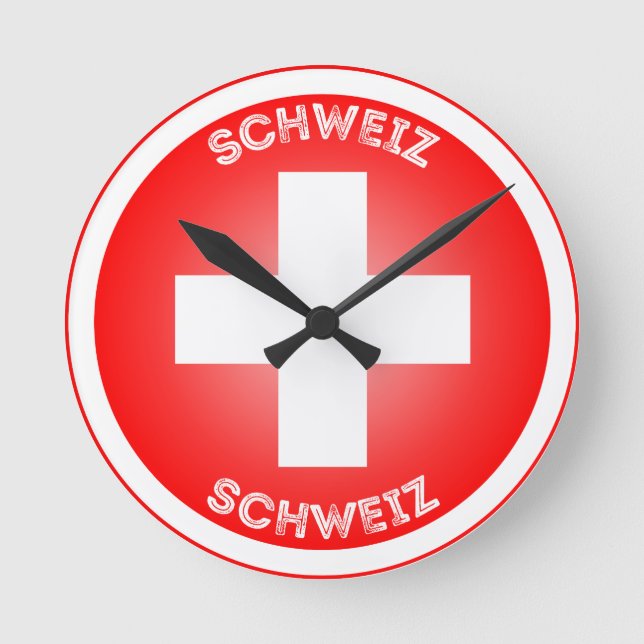 Horloge Ronde Croix suisse Schweiz Forme de cercle  (Recto)