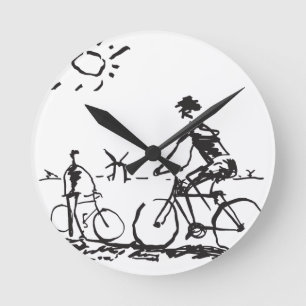 Horloge Ronde Croquis allant à vélo de vélo