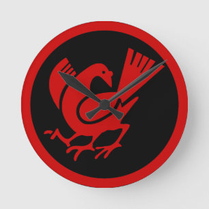 Horloge Ronde Crow à trois pattes