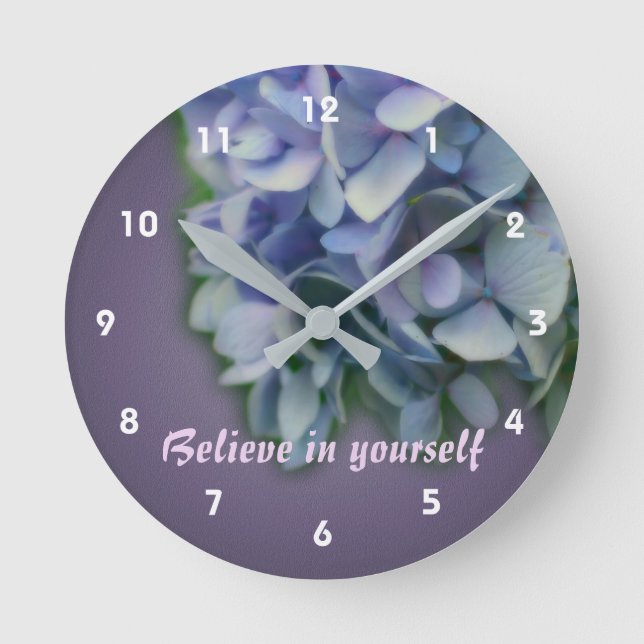 Horloge Ronde Croyez Hortensia Inspirationnel (Recto)